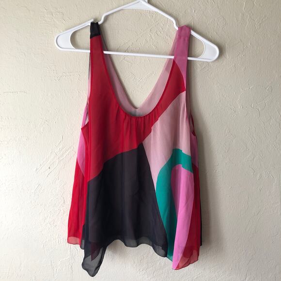 NWOT Joie Silk Sleeveless Color Block Top Sz S - Picture 1 of 5